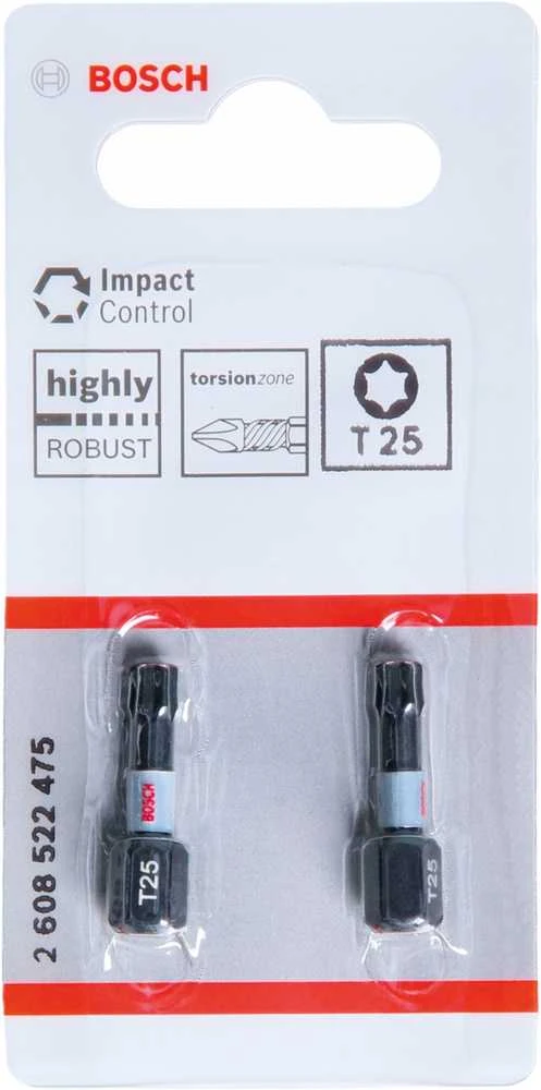 Bosch Suktuvo antgaliai T25 2 vnt./ Impact, L=25mm