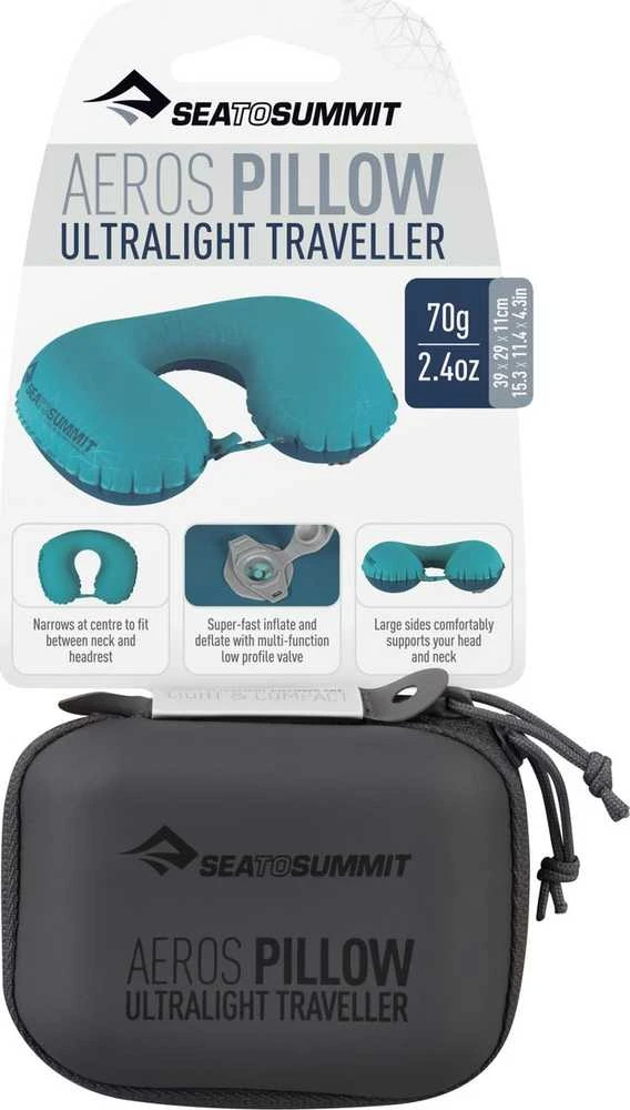 Pagalvė Sea to Summit Aeros Ultralight Traveller (su užsegimu) - Pilka