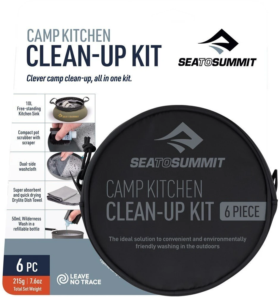 Sea To Summit Rinkinys do sprzątania Camp Kitchen Clean Up Kit - 6 dalys su płynem 6 (STS053701/UNI)