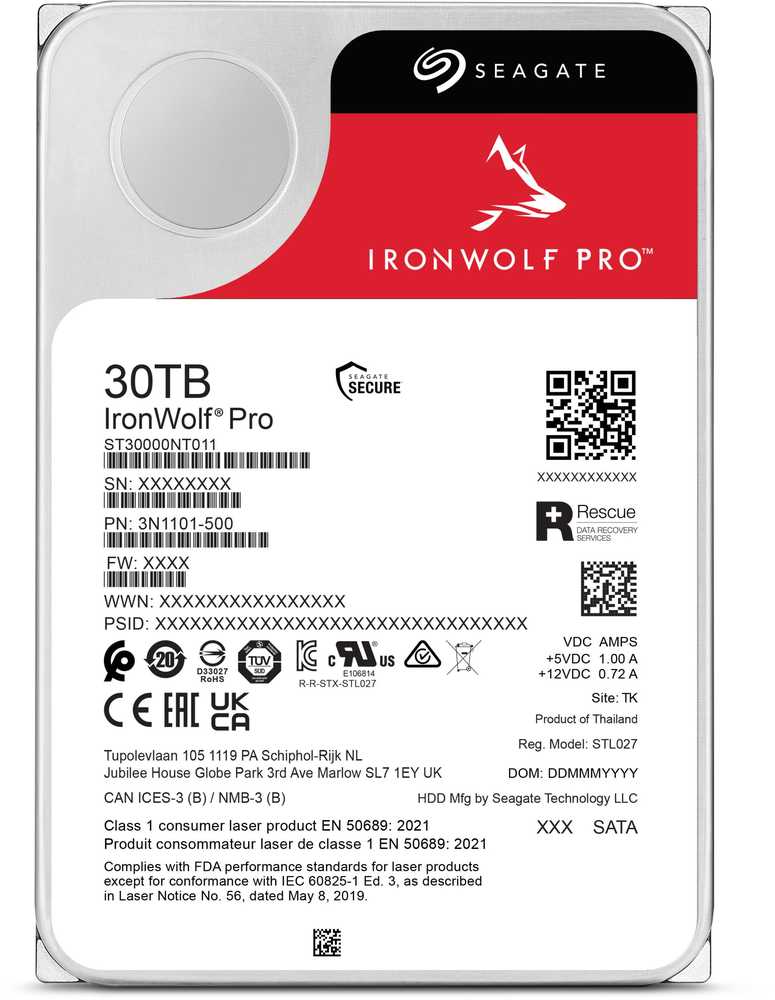 „Seagate IronWolf Pro 30TB 3,5 colio SATA III (6 Gb/s)“ serverio diskas (ST30000NT011)