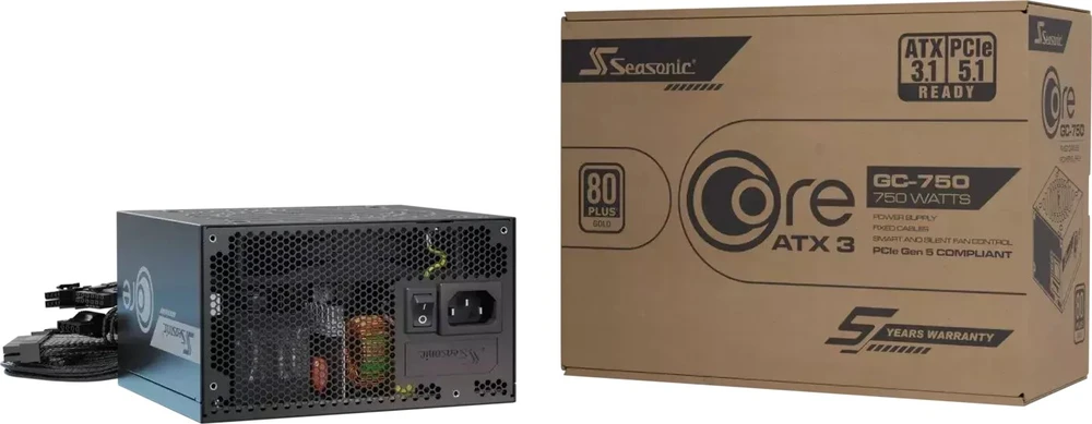 750 W „Seasonic Core GC-750 ATX3.1 80+ Gold“