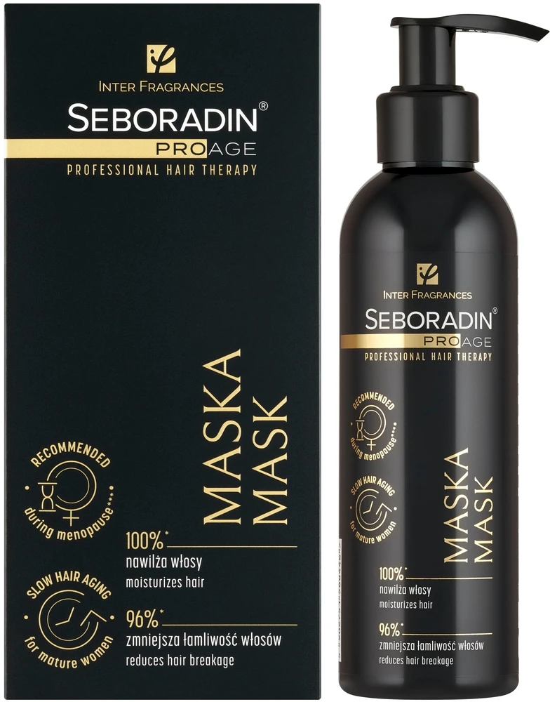 SEBORADIN_Pro Age plaukų kaukė susilpnėjusiems, ploniems, linkusiems slinkti plaukams 200ml