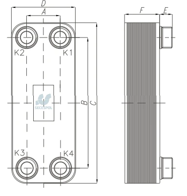 Hexonic „Secespol“ vieno praėjimo lituotas plokštelinis šilumokaitis LB31-20 1'' - 0203-0062