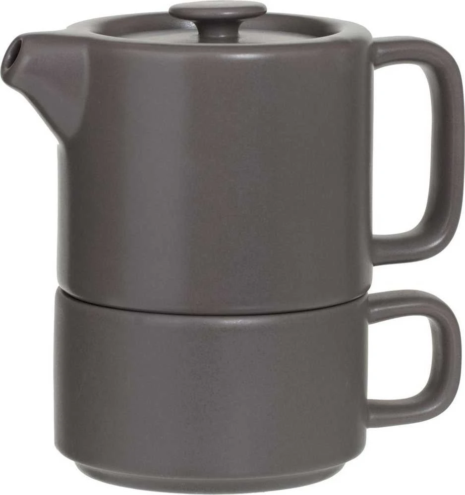 Secret De Gourmet Arbatinukas su NATURAL puodeliu, 400 ml, pilka spalva