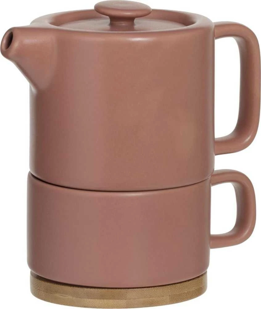 Secret De Gourmet Arbatinukas su NATURAL puodeliu, 800 ml, terakotos spalvos