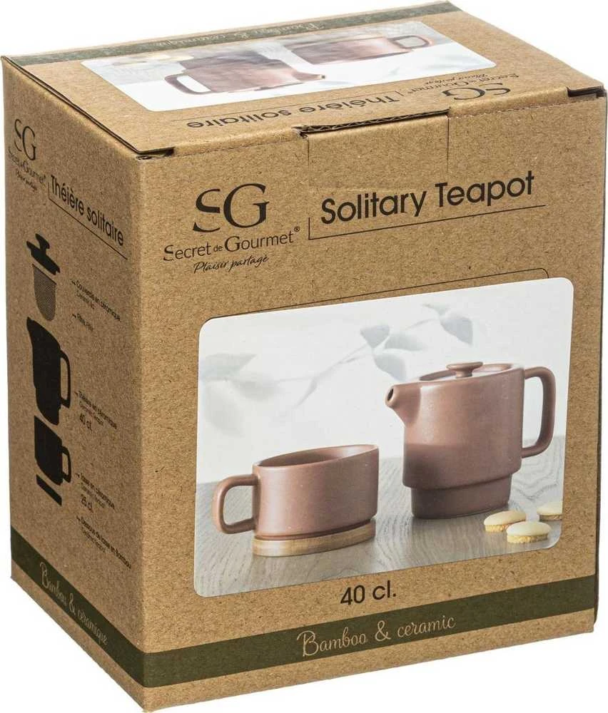 Secret De Gourmet Arbatinukas su NATURAL puodeliu, 800 ml, terakotos spalvos