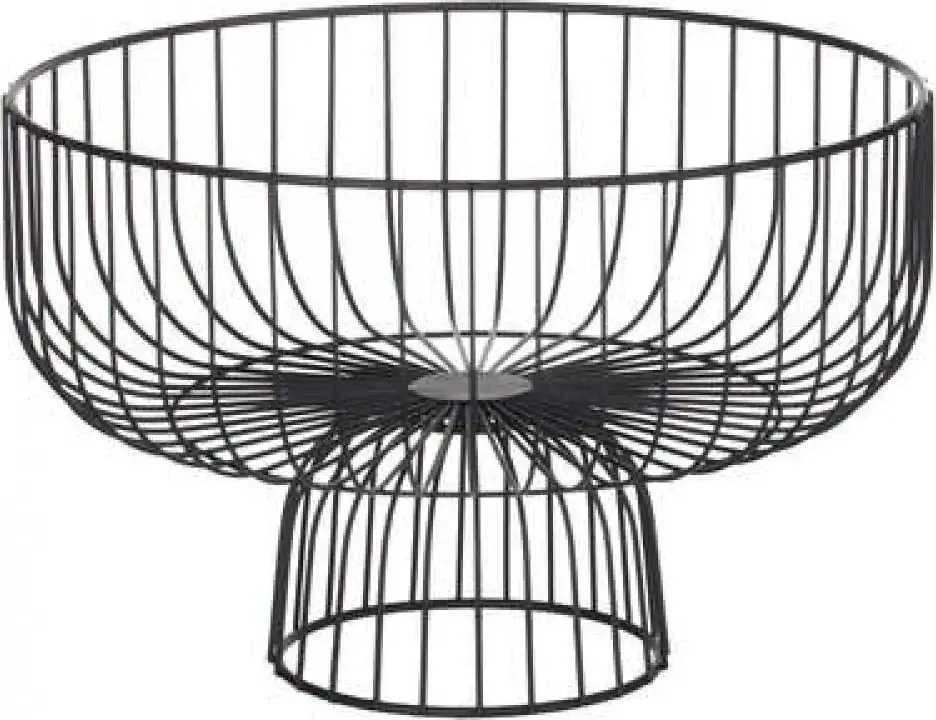 Secret De Gourmet Vaisių krepšelis su pagrindu, metalinis, 28 cm, juodas