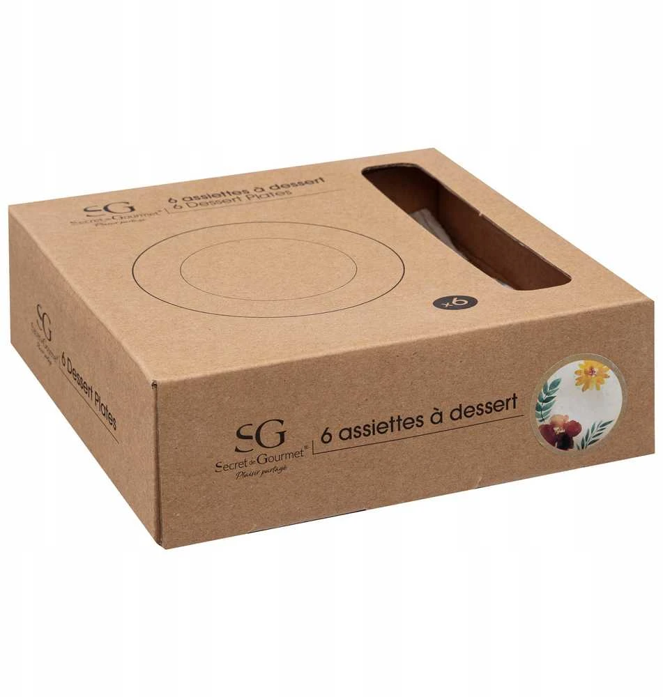 Secret De Gourmet PIECES MARGAUX desertinės lėkštės, porcelianinės, 6 vnt. x 19 cm