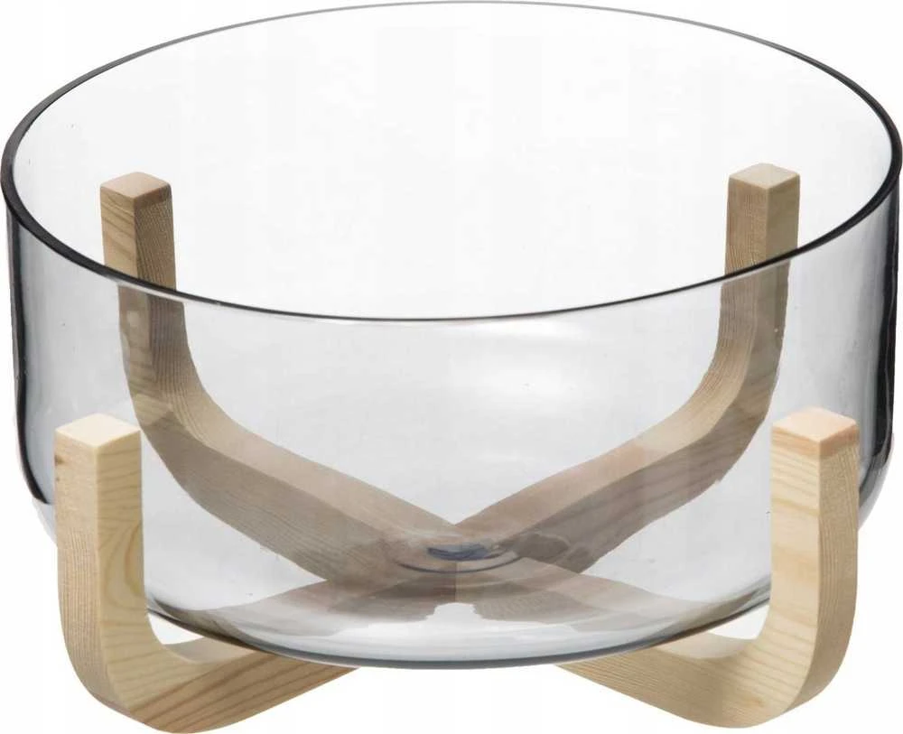 Secret De Gourmet ARHA salotų dubuo, 24 cm stiklas, su mediniu stovu