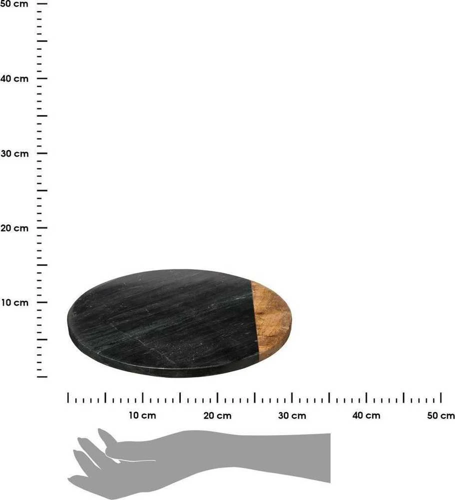 Secret De Gourmet GEOM HYGGE pasukamas padėklas, Ø 30 cm, marmuras, juodas