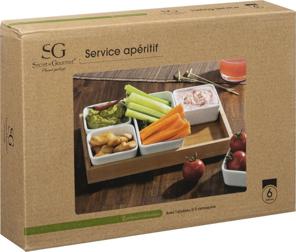 Secret De Gourmet Užkandžių dubenėlių rinkinys + padėklas