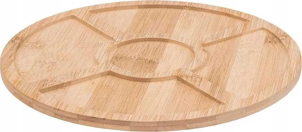Secret De Gourmet Bamboo Užkandžių rinkinys: 6 porcelianiniai dubenys + bambukinis padėklas