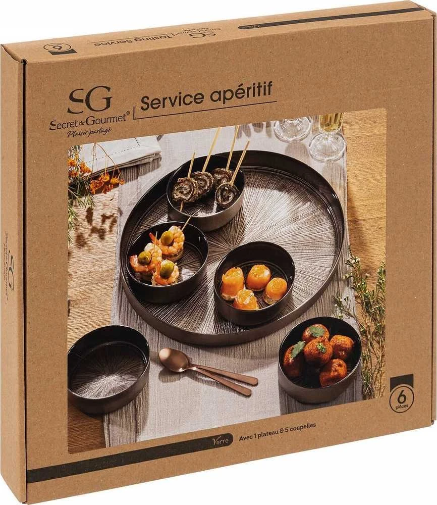 Secret De Gourmet ASTRA užkandžių serviravimo rinkinys su padėklu