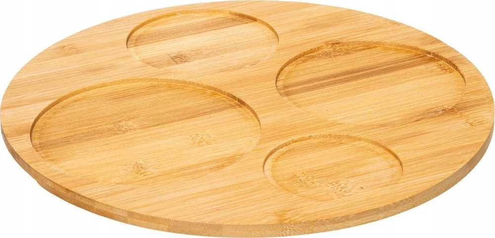 Secret De Gourmet Bamboo Akmens užkandžių dubenėlio rinkinys ant bambuko padėklo