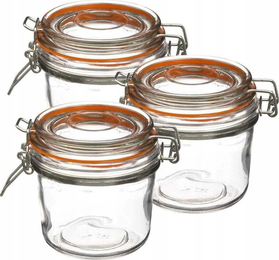 Secret De Gourmet PIECES Stiklinis indas su dangteliu ir spaustuku, 350 ml, 3 vnt