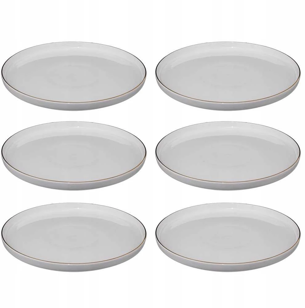 Secret De Gourmet PIECES Porcelianinės vakarienės lėkštės SUBLIMA, auksiniais kraštais, 6 vnt. x Ø 27 cm