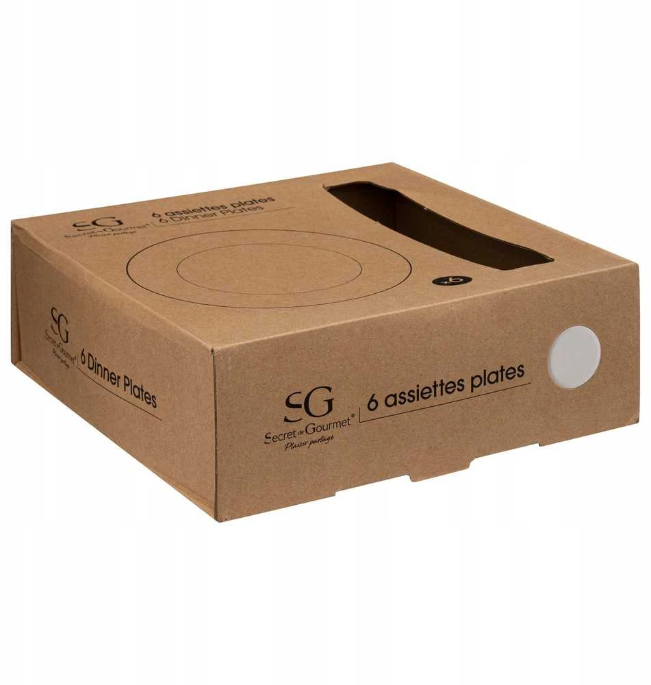 Secret De Gourmet PIECES Porcelianinės vakarienės lėkštės SUBLIMA, auksiniais kraštais, 6 vnt. x Ø 27 cm