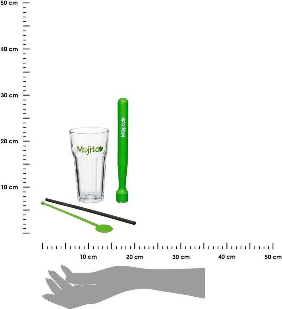 Secret De Gourmet Mojito rinkinys 13 vnt kokteilių taurės 330 ml Muddler maišytuvo šiaudeliai