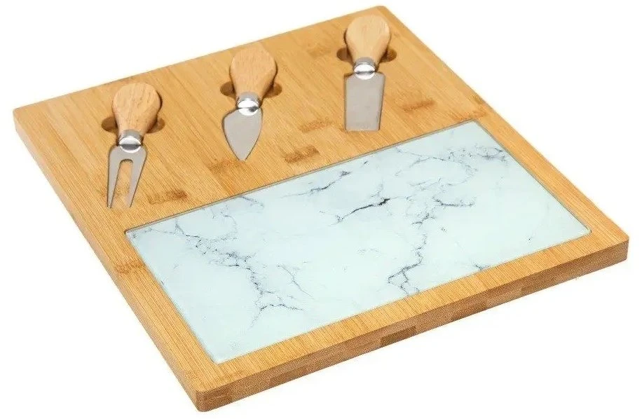 „Secret de Gourmet“ sūrio serviravimo lėkštė su peiliais, 5 dalys, 30x28 cm