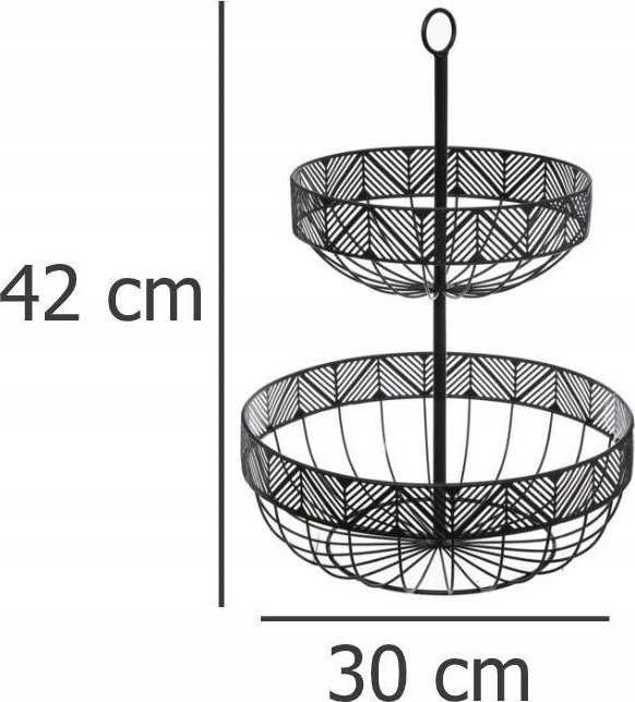 5five Simply Smart Fruit Plate FRISE Metal 2 Levels Juodas