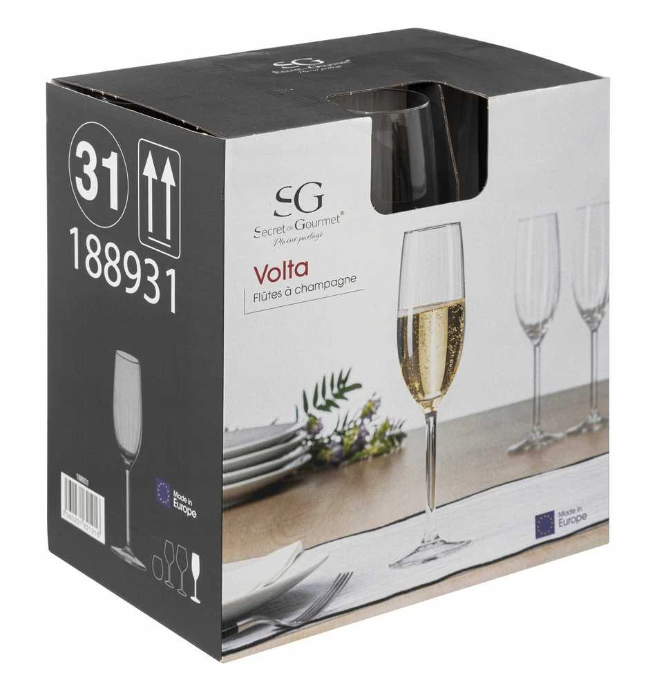 Secret De Gourmet PIECES VOLTA šampano taurės, 6 vnt. po 210 ml