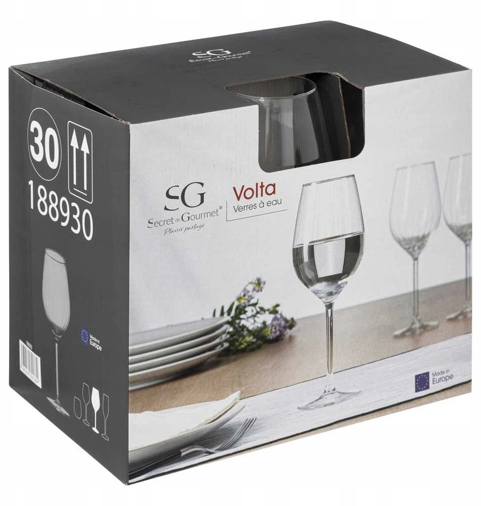 Secret De Gourmet PIECES VOLTA vandens stiklinės, 6 vnt. po 530 ml