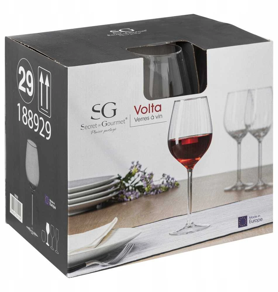 Secret De Gourmet PIECES VOLTA vyno taurės, 6 vnt. po 380 ml