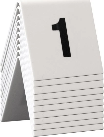 Securit Bordskilt nr 1-10 5x4x5 cm Akryl Hvid,10 stk/ps - (10 stk.)