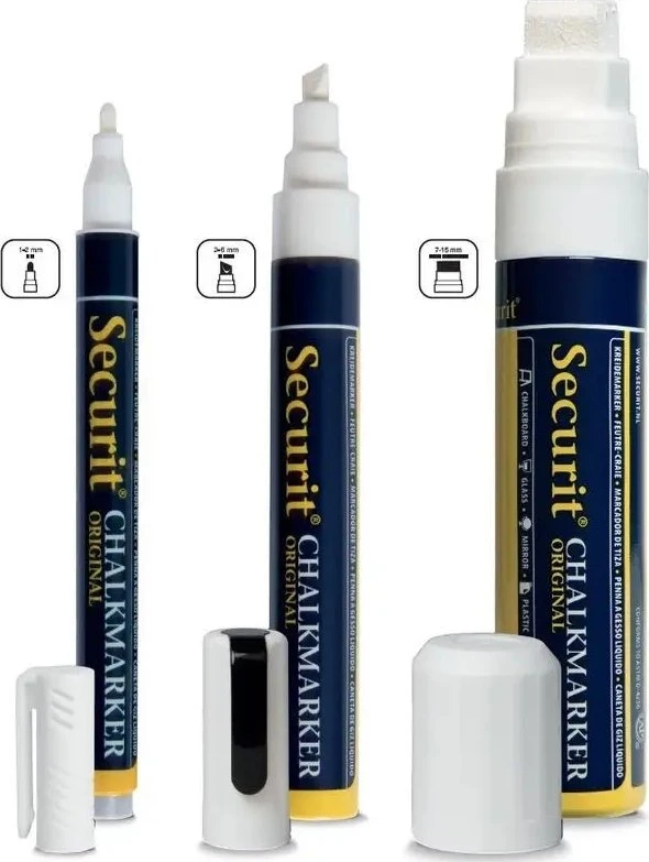 Securit Chalkmarker balta 1-2mm 7stk/pak (7 stk.)