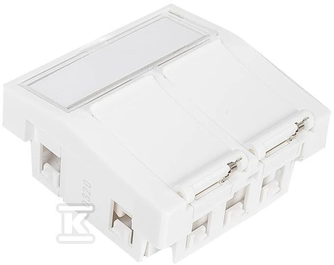 Dvigubas RJ45 tinklo adapteris su dangteliais