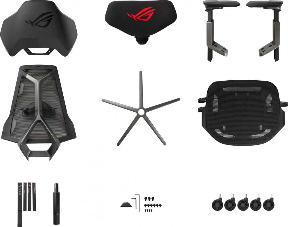 Žaidimų kėdė ASUS ROG Destrier Ergo, Juoda