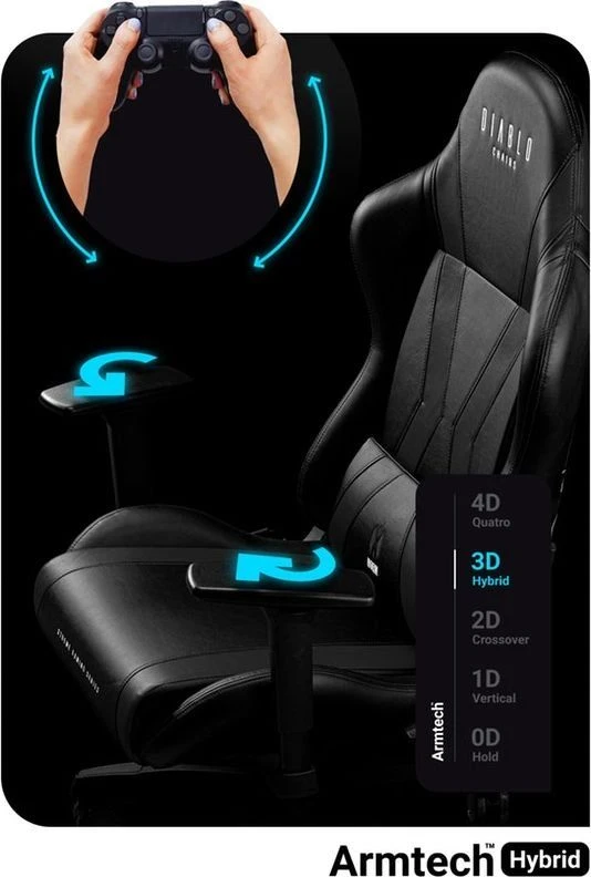 Žaidimų kėdė Diablo X-Horn 2.0 Gaming Chair Normal, Juodos spalvos