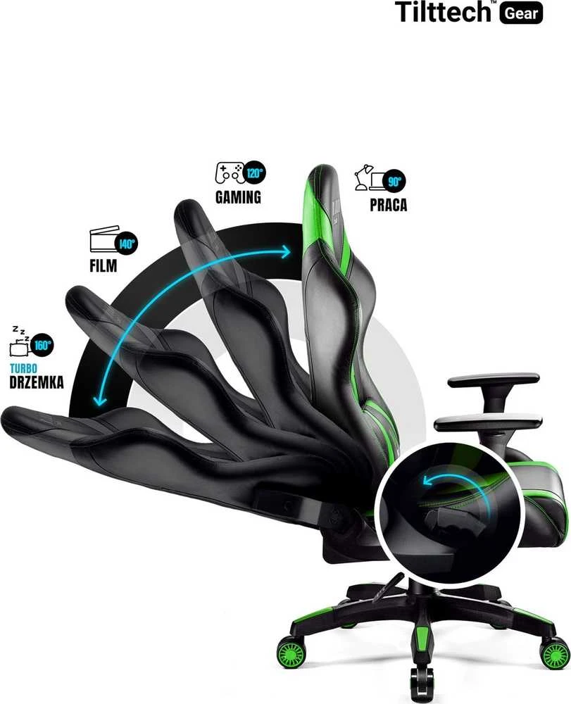 Diablo Chairs Diablo X-Horn 2.0 Normal Size Juodas-Žalias ergonominė kėdė