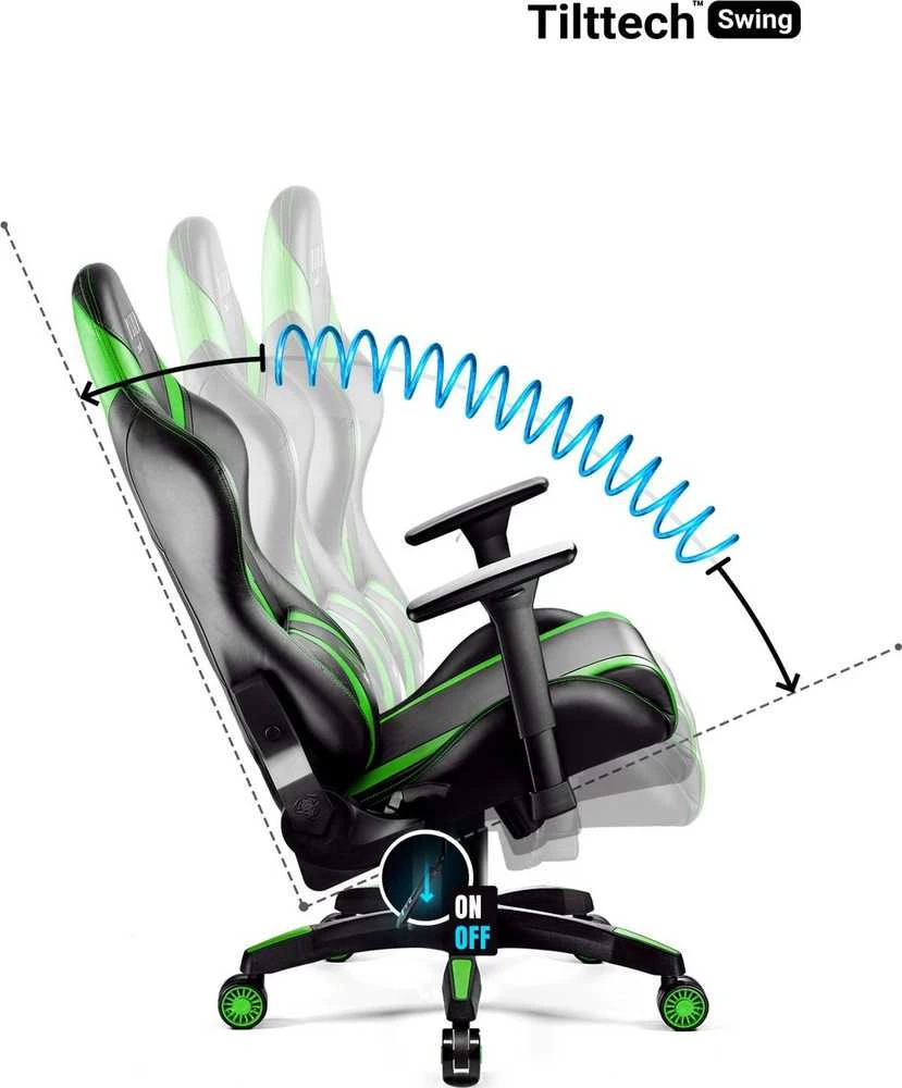 Diablo Chairs Diablo X-Horn 2.0 Normal Size Juodas-Žalias ergonominė kėdė