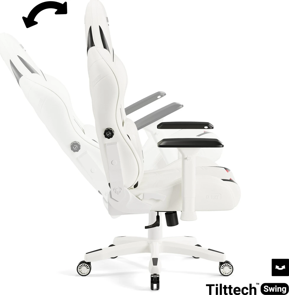 Diablo Chairs Diablo X-Ray 2.0 Normal Size Juodas-Baltas ergonominė kėdė