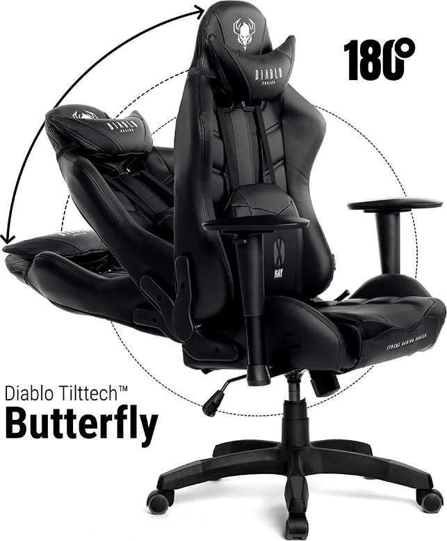 Diablo Chairs Diablo X-Ray 2.0 Normal Size Juodas-Pilkas ergonominė kėdė