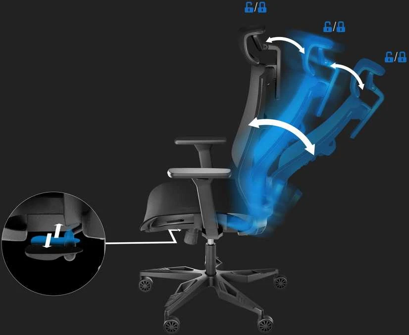 Genesis Ergonomic Chair Astat 700 Pagrindinė medžiaga Aliuminis; Ratukų medžiaga: nailonas su CareGlide danga | Juodas