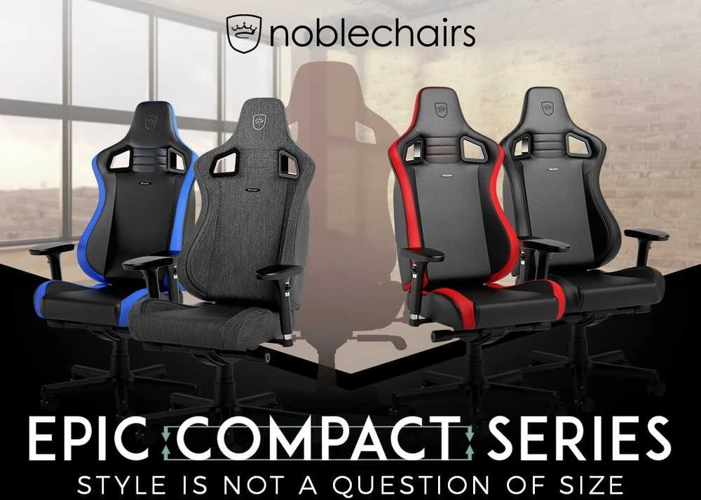 Žaidimų kėdė Noblechairs EPIC Comapct Gaming Chair, Juoda/Carbon/Raudona