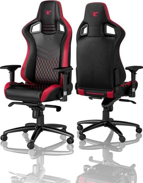 Žaidimų kėdė Noblechairs EPIC mousesports Edition PU-Leather Gaming Chair, Juoda-raudona