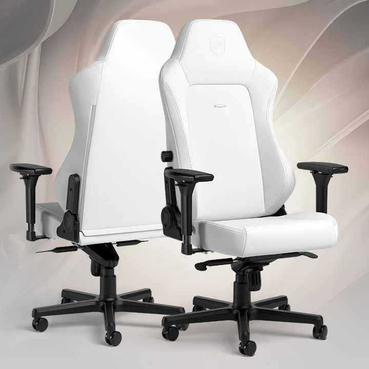Žaidimų kėdė Noblechairs HERO High-tech faux leather Gaming Chair, Baltas Edition