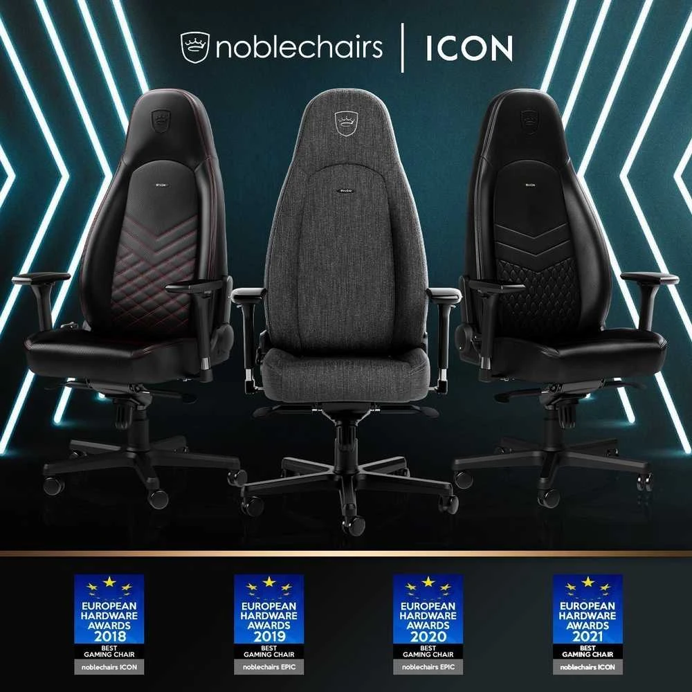 Žaidimų kėdė Noblechairs ICON Real Leather Gaming Chair, Juoda