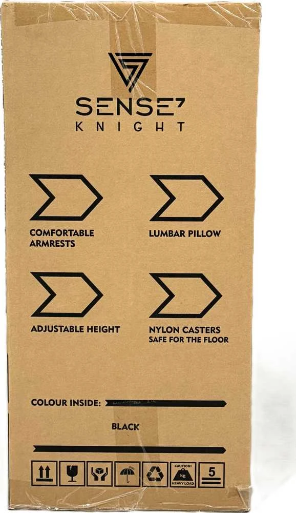 Žaidimų kėdė SENSE7 Knight, Juoda (medžiaginė)