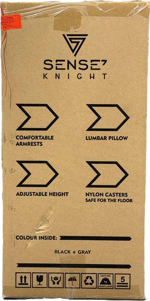 Žaidimų kėdė SENSE7 Knight, Pilka (medžiaginė)
