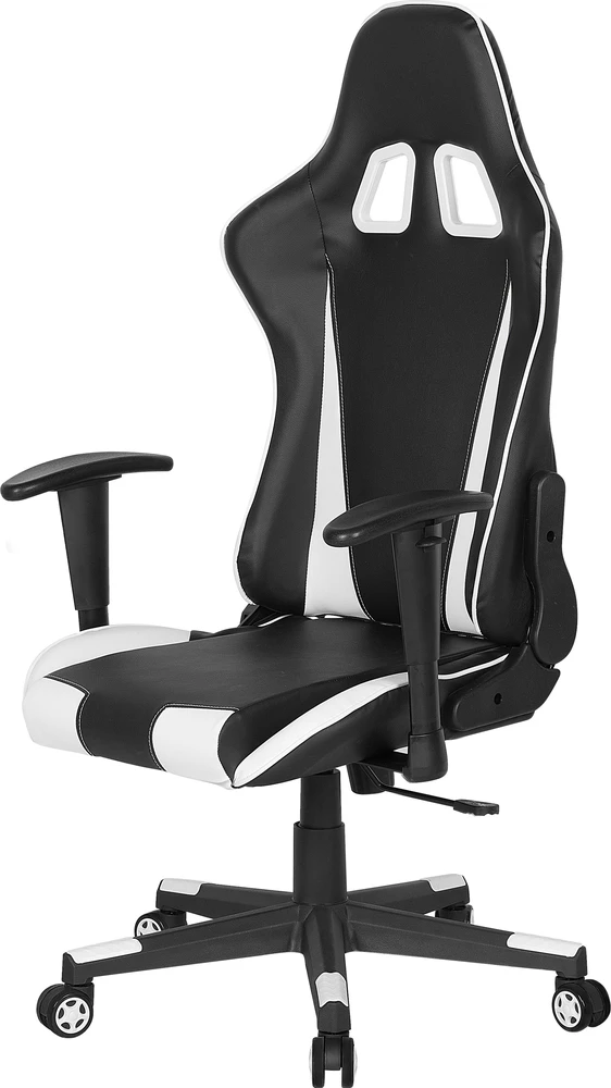 Beliani Biuro kėdė GAMER eko oda balta