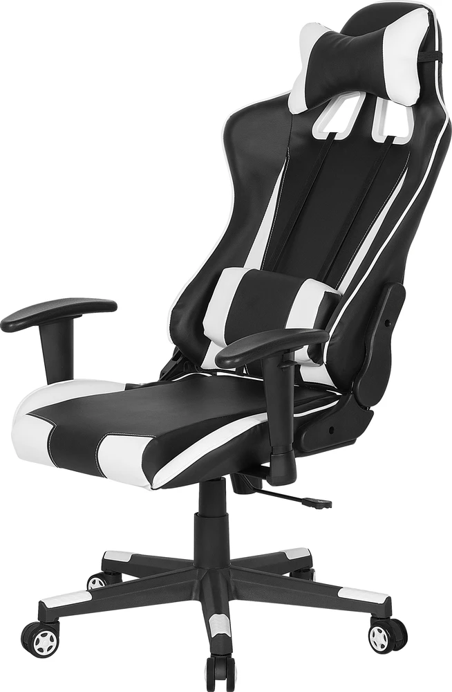 Beliani Biuro kėdė GAMER eko oda balta