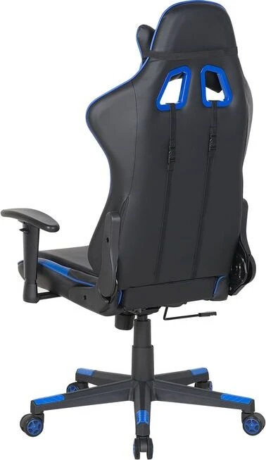 Beliani Birojo kėdė GAMER ekologiška oda tamsiai mėlyna