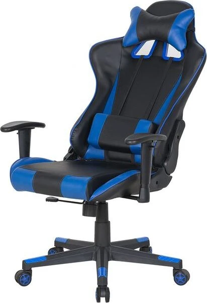 Beliani Birojo kėdė GAMER ekologiška oda tamsiai mėlyna