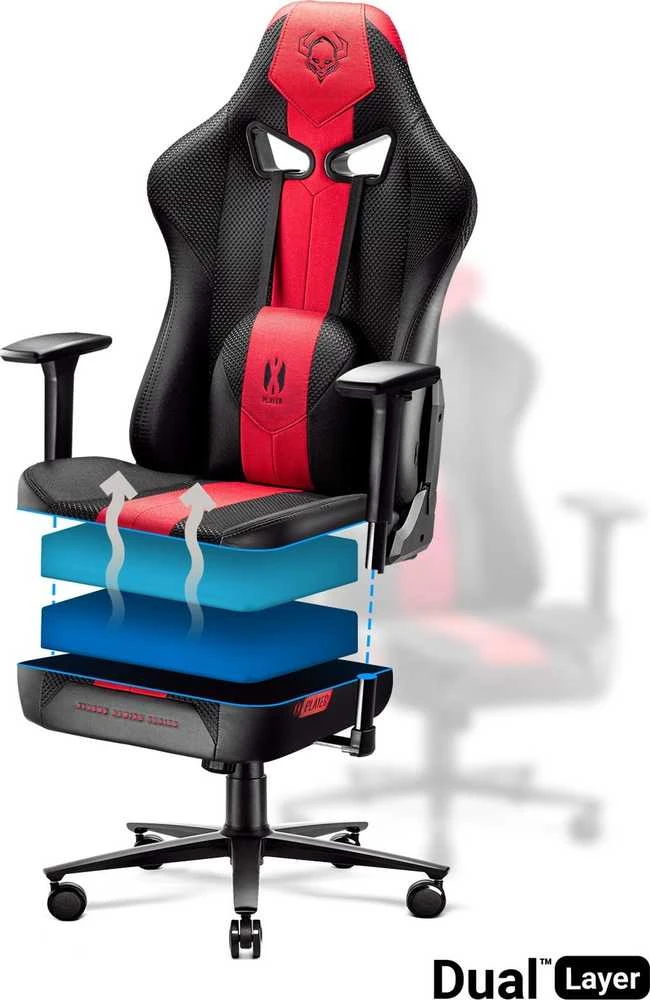 Žaidimų kėdė Diablo X-Player 2.0 Gaming Chair Normal, Juoda-raudona