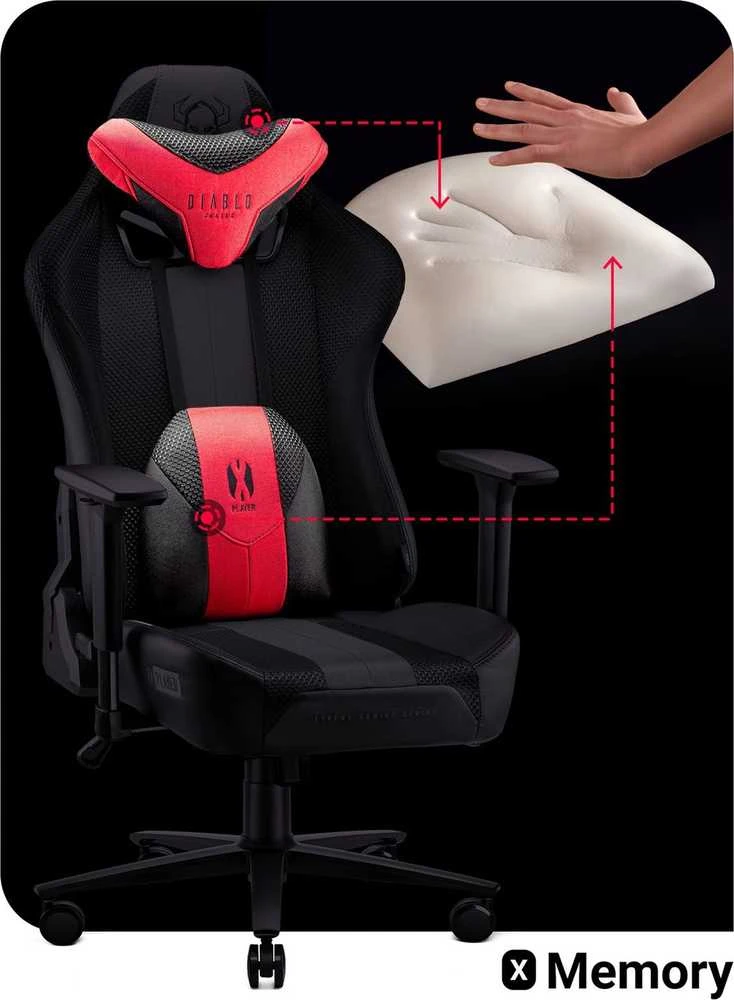 Žaidimų kėdė Diablo X-Player 2.0 Gaming Chair Normal, Juoda-raudona