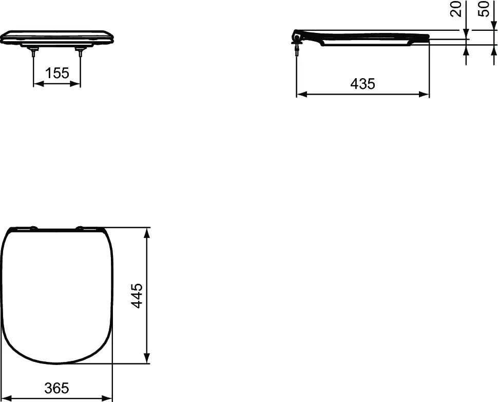 Ideal Standard Tesi, Plonas, lėtai nusileidžiantis WC dangtis